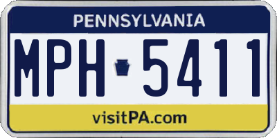 PA license plate MPH5411