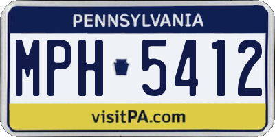 PA license plate MPH5412