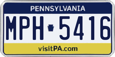 PA license plate MPH5416