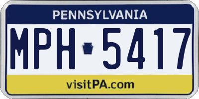 PA license plate MPH5417