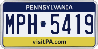 PA license plate MPH5419
