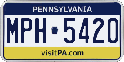 PA license plate MPH5420