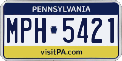 PA license plate MPH5421