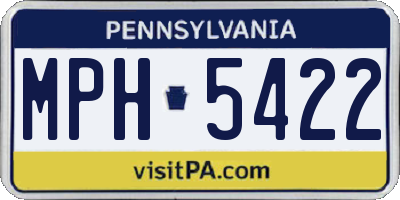 PA license plate MPH5422