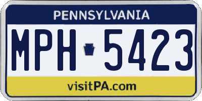PA license plate MPH5423