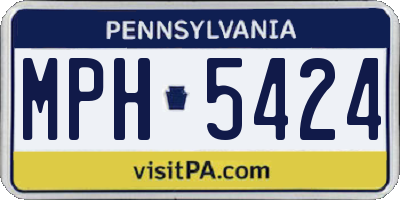 PA license plate MPH5424