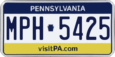 PA license plate MPH5425