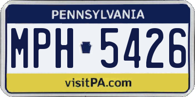 PA license plate MPH5426