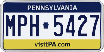 PA license plate MPH5427