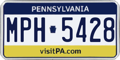 PA license plate MPH5428