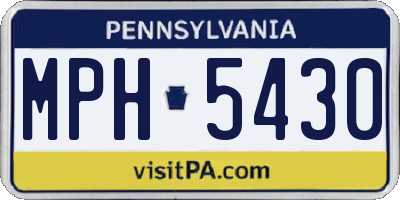 PA license plate MPH5430