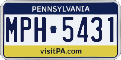 PA license plate MPH5431