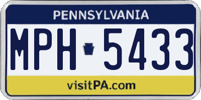 PA license plate MPH5433