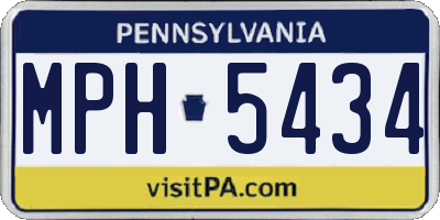 PA license plate MPH5434