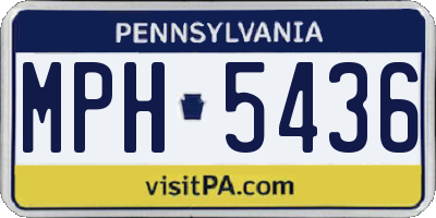 PA license plate MPH5436