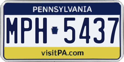 PA license plate MPH5437