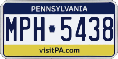 PA license plate MPH5438