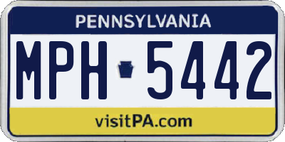 PA license plate MPH5442