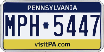 PA license plate MPH5447