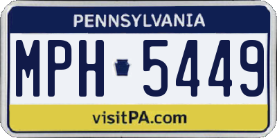 PA license plate MPH5449