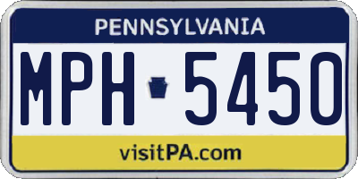 PA license plate MPH5450
