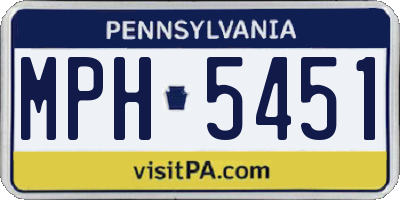 PA license plate MPH5451