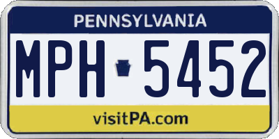 PA license plate MPH5452