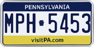 PA license plate MPH5453