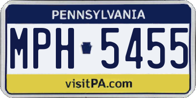 PA license plate MPH5455