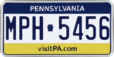 PA license plate MPH5456