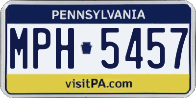 PA license plate MPH5457