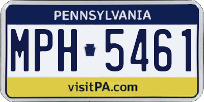PA license plate MPH5461