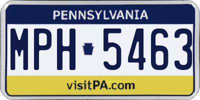 PA license plate MPH5463