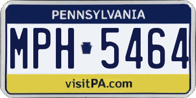 PA license plate MPH5464