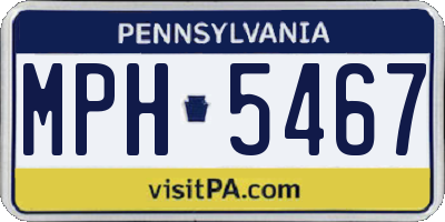 PA license plate MPH5467