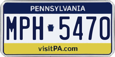 PA license plate MPH5470