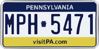 PA license plate MPH5471