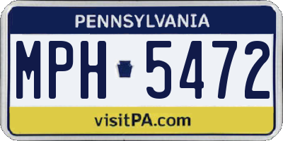 PA license plate MPH5472