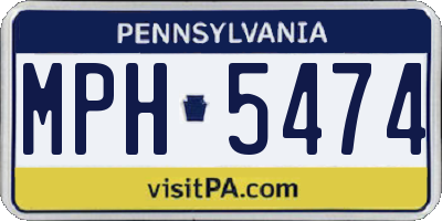 PA license plate MPH5474