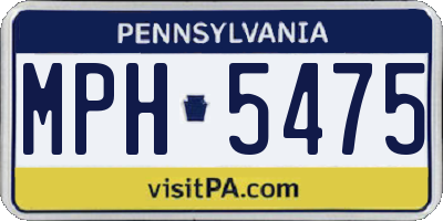 PA license plate MPH5475
