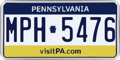 PA license plate MPH5476