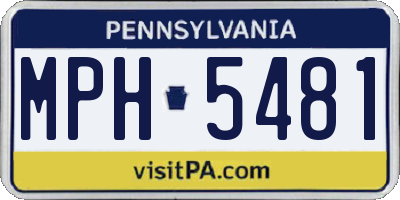 PA license plate MPH5481