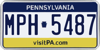 PA license plate MPH5487