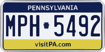 PA license plate MPH5492