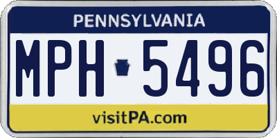 PA license plate MPH5496