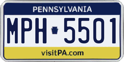 PA license plate MPH5501