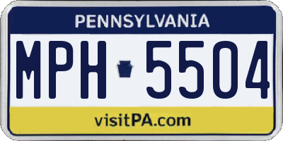 PA license plate MPH5504