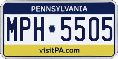 PA license plate MPH5505
