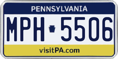 PA license plate MPH5506