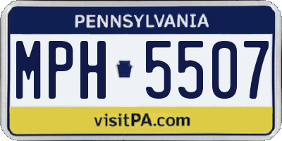 PA license plate MPH5507